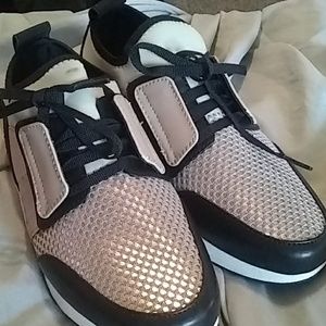 Black,gold and tan sneaker